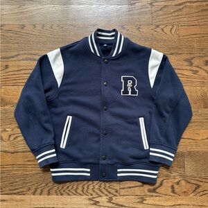 Uniqlo Kids Navy Blue Varsity Jacket, size 9/10